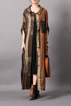 #silky #shirtdress #dress #cardigan Bohemian Fall Shirt Dress, Oversized Long Button Shirt Dress, Oversized Buttoned Shirt Dress For Fall, Long Shirt Dress With Buttons, Bohemian Shirt Dress With Buttons, Bohemian Shirt Dress For Daywear, Vintage Long Sleeve Shirt Dress For Fall, Witches Robes, Oversized Printed Shirt