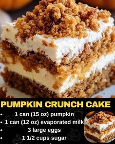 Pumpkin Crunch Cake  Ingredients:  1 can (15 oz) pumpkin 1 can (12 oz) evaporated milk 3 large eggs 1 1/2 cups sugar 1 teaspoon cinnamon 1/2 teaspoon salt 1 box yellow cake mix 1 cup pecans, chopped 1 cup butter, melted Cool Whip, for topping  Directions:  Preheat your oven to 350°F (175°C). Gr... Pumpkin With Yellow Cake Mix Recipes, Pumpkin Pecan Crunch Cake, Desserts With Evaporated Milk Baking, Pumpkin Crunch Cake Recipe Easy, Pumpkin Pecan Coffee Cake Southern Lady Cooks, Pumpkin Crunch Pie Recipe, Better Than Anything Cake Pumpkin, Pumpkin Crunch Bars Recipe, Magic Pumpkin Cake Recipe