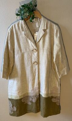 J. Jill Jacket Blazer Linen Petite Large Flax Tan Art Craft Collection NWT $138  | eBay Linen Duster, Blazer Linen, Duster Jacket, Jacket Blazer, Jacket Coat, Art Craft, Shirt Jacket, Vest Jacket, Blazer Jacket