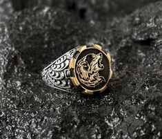 Howling Wolf Ring, Animal Figure Mens Ring, Signet Ring, Wolf Ring, Wildlife Ring, Wolf Head Sterling Silver Men Ring, Weight           : 8.31 gr Ring Boy, Wolf Ring, Silver Men Ring, Signet Ring Men, Howling Wolf, Wolf Head, Wolf Howling, Men Ring, Mens Ring