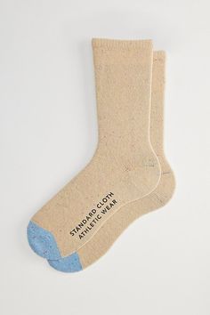 Simple knit trouser socks by Standard Cloth. Marled look socks with a contrast toe panel. Urban Outfitters exclusive. Features Standard Cloth marled trouser crew sock Contrast toe panel Marled knit UO exclusive Content + Care Includes 1 pair 77% Acrylic, 17% polyester, 4% wool, 2% spandex Machine wash Imported | Standard Cloth Marled Trouser Crew Sock in Cream, Men's at Urban Outfitters Trouser Socks, Crew Sock, Athletic Wear, Crew Socks, Color Coding, Urban Outfitters, Mens Accessories, Sign Up, Trousers