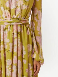 Giambattista Valli floral-print Maxi Dress - Farfetch Puff Sleeve Maxi Dress, Giambattista Valli Haute Couture, Versace Outfit, Silk Maxi, Floral Print Maxi Dress, Floral Print Maxi, Silk Maxi Dress, Giambattista Valli, Maxi Dress Green