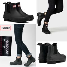 Fall Is Almost Here. Winter Is Not Far. Ready For Rain Or Snow? This Hunter Chelsea Boot Is Handcrafted From Fsc-Certified Natural Rubber And Vulcanised For Superior Protection. Retaining The Iconic Features Of The Traditional Chelsea, It Features Elasticated-Gussets And Has A Nylon Pull Tab Made For Easy Wear. Women Size 8. New Without Box. Price Is Firm. Classic Style In Most Popular Color That Will Bring Your Compliments Over Years! Black Waterproof Slip-on Boots, Black Slip-on Waterproof Boots, Black Slip-on Boots For Fall, Black Slip-on Boots Medium Width, Hunter Ankle Boots Outfit, Hunter Chelsea Boots Outfit, Short Hunter Boots Outfit, Hunter Boots Outfit Fall, Ankle Rain Boots Outfit