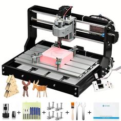 an image of a 3d printer and tools