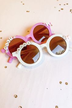 Kid Round Sunglasses Custom Name Bow Flower Girl Gift - Etsy Flower Girl Gifts, Pink Bow, Baby Shower Games, Baby Shower Decorations