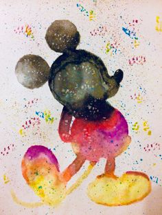 a painting of mickey mouse with sprinkles on it