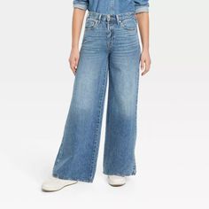 Women's Mid-rise Super Wide Leg Jeans - Universal Thread™ : Target Super Wide Leg Jeans, Super Flare Jeans, Universal Thread Jeans, Outfit Options, Versatile Outfits, Comfy Fashion, The Fly, Denim Flares, Mid Rise Jeans