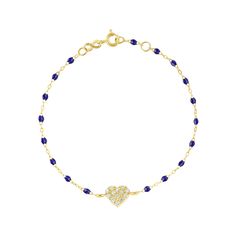 Gigi Clozeau - In Love Diamond Bracelet, Lapis, Yellow Gold, 6.7 Elegant Yellow Gold Heart Bracelet With Beads, Elegant Yellow Gold Heart Beads Bracelet, Elegant Yellow Gold Bracelet With Heart Beads, Yellow Gold Pearl Bracelet With 17 Jewels As Gift, Gold Diamond Pearl Bracelet Gift, Gold Diamond Pearl Bracelet As Gift, Gold Diamond Pearl Bracelet For Gift, Luxury Yellow Gold Rosary Bracelet Gift, Yellow Gold Plated Jewelry With Heart Beads