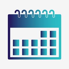 a blue and white calendar icon