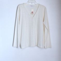 Bonmarche Cardigan Nwt Size Large Ivory Tight Knit Long Sleeves Acrylic Button Front Beaded Machine Wash All Measurements Laid Flat Armpit To Armpit 24" Sleeve From Collar Seam To Hem 24 1/4" Length From Shoulder Seam At Collar To Hem 25 3/4" Offers Welcome Bundle For Additional Savings Ships In 1 Business Day Photos Are Of Actual Product Colors May Vary By Monitor Elegant Cream Button-up Cardigan, Elegant Cream Cardigan With Buttons, Elegant Cream Button-up Sweater, Elegant Cream Sweater With Button Closure, Elegant Cream Sweater With Buttons, Elegant White Button-up Cardigan, Buffalo Plaid Cardigan, Sherpa Cardigan, Lightweight Open Front Cardigan