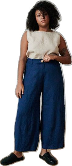 Navy Blue Trousers, Loose Linen Pants, Pants Linen, Blue Trousers, Womens Pants, Linen Trousers, Lithuania, Linen Pants, Barrel