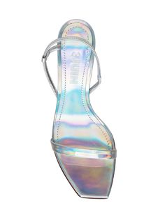 Sandal with heel. Slingback. Contrasting heel. Logo on the sole. Holographic effect.Composition: Outside:, 100% Leather Lining:, 100% Leather Sole:, 100% Leather Silver Slingback Sandals With Block Heel For Spring, Silver Slingback Open Heel Sandals For Spring, Silver Open Heel Slingback Sandals For Spring, Silver Leather Slingback Sandals For Summer, Summer Synthetic Slingback Pumps With Open Heel, Silver Open Toe Slingback Pumps For Summer, Modern Slingback Sandals With Reinforced Heel, Summer Slingback Pumps With Reinforced Heel, Silver Slingback Sandals For Summer