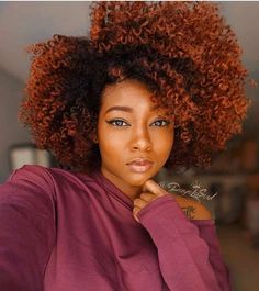 Fresh Hairstyles, Puffy Hair, Cabello Afro Natural, Exotic Hairstyles, Hair Color Orange, Copper Hair Color