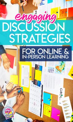 the cover of engaging discussion strategies for online and in - person learning book