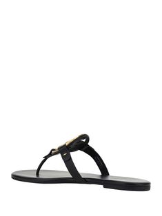 100% Calf Leather Bos Taurus, 100% Rubber Summer Sandals With Gold-tone Hardware And Round Toe, Summer Sandals With Gold-tone Hardware, Tory Burch Miller Sandals, American Fashion Designers, Tory Burch Miller, Marine Serre, Feminine Aesthetic, Tory Burch Miller Sandal, Sneaker Wedge