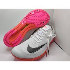 Nike Zoom Rival D 10 White/Black/Pink Track And Field Shoes Unisex Size 9m/10.5w Release Date 08/03/2022 Sku: Dn1699-100 Shoebazaar Price: $49.99 *Please Be Sure To Look At All Pictures Before Purchasing This Item!* This Shoe Is Brand New And Has Never Been Worn. Shoes Are Men’s Size “9/10.5w” Us. The Shoes Come With No Spikes And No Box. Shipping I Am Currently Only Shipping In The Us. Your Item Will Be Shipped Through Ups Or Usps. Please Allow 1-2 Business Days For Item(S) To Be Shipped From P White Non-slip Slip-on Running Shoes, Pink Sneakers With Branded Insole For Marathon, Pink Nike Running Shoes For Marathon, Pink Running Shoes With Rubber Sole For Light Sports, Pink Non-slip Sneakers For Training, Pink Running Shoes With Laces For Light Sports, Pink Running Shoes With Rubber Sole For Sports, Pink Low-top Running Shoes For Marathon, Pink Non-slip Running Shoes For Training