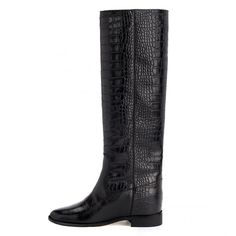 Victoria, black - wide calf boots, large fit boots, calf fitting boots, narrow calf boots Crocodile Print, Croc Print, Find You, Happy Women, Nice Leather, Embossed Leather, High Boots, The Wild, Rubber Rain Boots