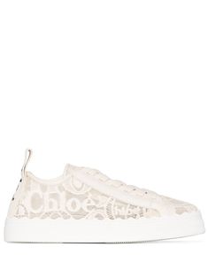 These neutral Chloé Lauren lace sneakers are made in a low top silhouette. They feature a round toe, a lace-up fastening, a logo print pull tab at the heel and leather trims. Designed with a woven lace upper with logo detailing, this style rests on a chunky white rubber sole with a scalloped edge around the welt. In The Importance of Being Earnest, Oscar Wilde wrote, 'The very essence of romance is uncertainty.' Actually Oscar, we'd say it’s these Chloé sneakers. Urban Shoes, Beige Sneakers, Detailing Logo, Lace Sneakers, Leather Cap, Boot Pumps, Low Top Sneakers, Van Cleef Arpels, Beach Tote Bags