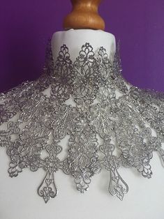 Neck Armor, Armor Breastplate, Neck Corset, Shoulder Armor, Bib Necklaces, Metal Lace, Silver Necklace, Sparkle, Necklaces