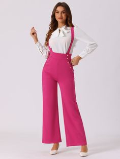 Shop Allegra K for casual office adjustable strap wide leg suspenders jumpsuits you are looking for, get more women's overalls for yourelf. Order now! Free Returns! Leg Suspenders, Suspenders Pants, Wide Leg Jumpsuits, Cargo Jumpsuit, Women's Overalls, Pink Jumpsuit, Knit Jumpsuit, Casual Office, Women Maxi