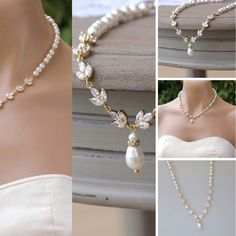 #weddings #jewelry #necklaces #weddingjewelry #crystalnecklace #bridalnecklace #weddingnecklace #bridesmaidnecklace #crystaljewelry #czbridalnecklace #pearldropnecklace #pearlnecklace #silvernecklace #goldpearlnecklace #rosegoldjewelry #pearlbridaljewelry Gold Pearl Embellished Necklaces For Wedding, Delicate Gold Pearl Necklace For Wedding, Delicate Gold Pearl Wedding Necklace, Elegant Gold Pearl Necklace For Marriage, Gold Crystal Pearl Necklace For Wedding, Gold Pearl Bridal Necklace For Mother Of The Bride, Mother Of The Bride Gold Pearl Bridal Necklace, Gold Bridal Necklace With Pearl Drop For Wedding, Gold Pearl Chain Necklace For Mother Of The Bride