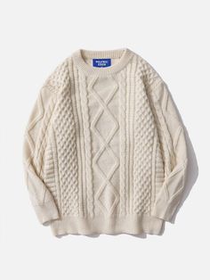 Aelfric Eden Retro Rory Gilmore Knit Sweater[Recommended by@juicyjrock Warm Skirts, Apricot Sweater, Top Streetwear Brands, Pull Oversize, Matching Sweaters, Round Neck Sweater, Rory Gilmore, Clothing Details, Round Neck Sweaters