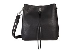 Rebecca Minkoff Darren Shoulder Bag - Handbags : Black 4 : Attain and effortlessly luxe look with the softly pebbled Rebecca Minkoff Darren Shoulder Bag. Made of plush leather. Turn-lock closure. Detachable shoulder strap. Exterior back slip pocket. Signature logo engraved hardware detail in back. Flat bottom. Lined interior. Interior center zip pocket. Imported. Measurements: Bottom Width: 9 1 2 in Depth: 5 in Height: 11 in Strap Length: 28 in Strap Drop: 13 in Weight: 2 lbs 2 oz Please note, t Crossbody Bags In Pebbled Leather With Palladium Hardware, Pebbled Leather Satchel With Silver-tone Hardware, Daily Use Pebbled Leather Shoulder Bag With Silver-tone Hardware, Fall Shoulder Bag In Soft Pebbled Leather, Chic Shoulder Bag In Pebbled Leather With Silver-tone Hardware, Chic Pebbled Leather Shoulder Bag With Silver-tone Hardware, Chic Pebbled Leather Bag With Silver-tone Hardware, Everyday Pebbled Leather Shoulder Bag With Gunmetal Hardware, Everyday Shoulder Bag With Gunmetal Hardware And Pebbled Leather