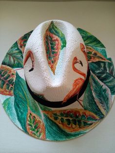 Multicolor Flat Brim Fedora For Summer, Multicolor Toquilla Straw Panama Hat For Summer, Multicolor Fedora For Summer Vacation, Artisan Flat Brim Panama Hat For Summer, Artisan Panama Hat For Summer Beach, Multicolor Tropical Hats For Summer, Multicolor Tropical Summer Hats, Artisan Hat For Summer Beach, Handmade White Straw Hat For Summer