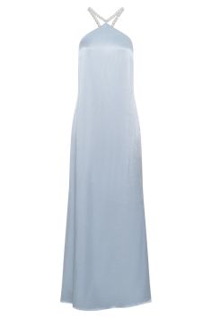 Classic sophistication.Glimpse the BLANCHE Satin Pearl Halter Maxi Dress, a symbol of timeless sophistication and elegance. Its halter neckline, adorned with pearl-trimmed straps, exudes refinement and grace. The pearl-adorned straps are made to be worn straight back or crossed for a customisable look. The low open back adds a touch of allure, while the maxi length ensures a captivating silhouette.Perfect for any special occasion, the Blanche Satin Pearl Halter Maxi Dress is sure to enchant with Straight Back, Halter Maxi Dress, Halter Maxi, Halter Maxi Dresses, The Low, Cornflower Blue, Halter Neckline, Dresses Online, Latest Fashion Trends