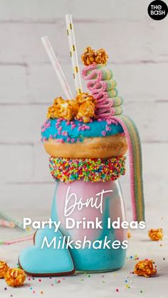 donut party drink ideas for milkshakes with sprinkles on top