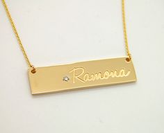 A beautiful custom piece of jewelry with a very personal touch to it - what can be better? Let's make a signature necklace tracing yours or your loved ones handwriting - it's elegant and unique. We can use a signature, a name or any word that you would like to be captured. This is a solid gold nameplate that comes in two sizes: 1.25 in wide and 0.33 in tall (longer chains are available at the drop down menu) 1.5 in wide and 0.4 in tall (longer chains are available at the drop down menu) Add birt Luxury Personalized Custom Necklace For Personalized Gift, Luxury Personalized Custom Necklace For Gift, Luxury Engraved Name Necklace For Personalized Gift, Engraved Custom Nameplate Necklace For Anniversary, Luxury Customized Necklace As A Gift, Luxury Customized Necklace As Gift, Luxury Customized Necklace For Gift, Luxury Nameplate Necklace For Gift, Luxury Nameplate Necklace As Gift