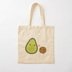 100% cotton reusable shopping carry bag with digital print on one side. Adorable avocado and stone! Bag Painting Ideas, Tote Bag Painting, Bag Painting, Canvas Bag Design