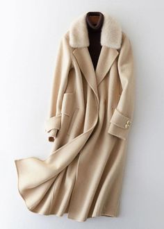 Oversized Beige Fur Coat For Winter, Beige Winter Sweater Coat, Beige Solid Color Sweater Coat For Winter, Elegant Beige Wool Coat Solid Color, Elegant Beige Wool Coat, Chic Beige Fur Coat For Winter, Beige Wool Fur Coat For Winter, Winter Wool Fur Coat In Beige, Winter Beige Wool Fur Coat