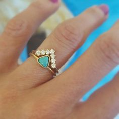 Turquoise Engagement Ring Trillion Engagement Ring by capucinne Trillion Engagement Ring, Turquoise Engagement Ring, Turquoise Ring Engagement, Titanium Wedding Rings, Engagement Ring Diamond, Custom Wedding Rings, Diamond Wedding Sets, Best Engagement Rings, Gemstone Engagement