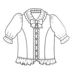 a drawing of a shirt with ruffled sleeves