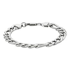 Add something new to your daily wardrobe with this fashionable LYNX figaro chain bracelet. Add something new to your daily wardrobe with this fashionable LYNX figaro chain bracelet.Click on this JEWELRY & WATCHES GUIDE to learn about fit, styles, materials and more! Metal: stainless steel Length: 9 in. Width: 9 mm Packaging: boxed Plating: ion, gold tone ion plated Finish: polished Chain type: figaro Please note, due to the high value of this item, a signature may be required upon delivery. Size Modern Figaro Chain Bracelets, Modern Figaro Chain Bracelet, Everyday Metal Figaro Chain Bracelets, Metal Chain Link Bracelet With Figaro Chain, Modern Figaro Chain Link Bracelet, Modern Link Bracelets With Figaro Chain, Metal Figaro Chain Link Bracelet, Figaro Chains, Figaro Chain