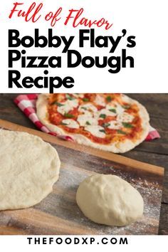 two pizza doughs sitting on top of a wooden cutting board next to each other