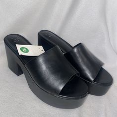 Brand New !!! Gorgeous Minimalist Simple Classic Classy A New Day Black Ricky Model Slip On Chunky Wedge Heel Sandal. Perfect For Any Occasion. Memory Foam. Size 10. Tags Y2k 90s 80s Hippie Goth Boho Trendy Synthetic Wedge Heel Block Heels, Trendy Synthetic Wedge Block Heels, Casual Synthetic Block Heels With Round Toe, Black Chunky Platform Block Heels For Summer, Summer Black Chunky Platform Block Heels, Casual Chunky Platform Heels, Medium Width, Casual Synthetic Wedge Block Heels, Casual Chunky Platform Heels Medium Width, Spring Chunky Platform Block Heels