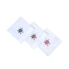 Our fancy 100% cotton ladies handkerchiefs come in a variety of floral prints. You can carry this all day and night with fashionable design floral design. Fine quality and its machine wash care is very eco friendly Size: one size.  Color: Multicolor.  Gender: female.  Age Group: adult. Flower With Ribbon, Embroidered Hankies, Ladies Handkerchiefs, Design Floral, Amazon Women, Mother's Day Gift, Cloth Bags, Gender Female, Clothing Store