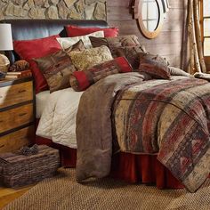 Southwestern Aztec Comforter Set - Your Western Decor Southwestern Bedding Comforter Sets, Southwest Bedding, Southwestern Bedding, Rustic Bedding Sets, Lodge Bedding, Rustic Comforter, Full Comforter Sets, Western Bedding, Twin Comforter Sets