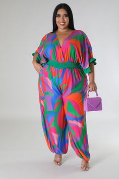 Emelyne Jumpsuit – GitiOnline Multicolor Stretch V-neck Jumpsuits And Rompers, Stretch Jumpsuits And Rompers With Elastic Waistband, Casual Multicolor Jumpsuits And Rompers With Elastic Waistband, Fancy Jumpsuit, Sheer Jumpsuit, Skort Dress, Tube Jumpsuit, Plus Jumpsuit, Stretch Jumpsuit