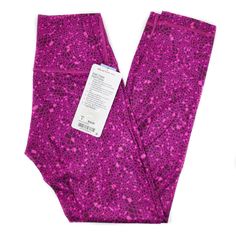 Lululemon High Times Pant Full on Luxtreme Color: Paradise Geo Regal Plum Multi These high-rise Luxtreme fabric pants were designed for Yoga. Features: Designed not to shrink. Sweat-Wicking and breathable Four way stretch Added Lycra for stretch and shape retention. Soft no-dig waistband Waist drawcord to customize your fit. Flat seams help prevent chafing. 7/8 Length 25" Inseam FREE shipping within the USA! 60 day returns, item must be returned in original condition (with tags attached, if appl Pink Lululemon Activewear For Yoga, Lululemon Pink Activewear For Pilates, Pink Lululemon Athleisure Activewear, Lululemon Pink Athleisure Activewear, Fabric Pants, High Times, Active Wear Pants, Plum, Paradise