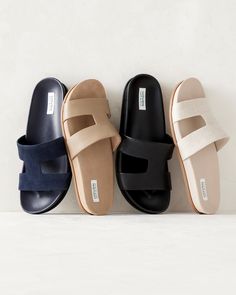 Step into summer ease. These chic sandal-slides go with just about everything. Slip them on to pad around on balmy days or to spend an afternoon on the patio. If you typically wear a half-size, size down for a more comfortable fit. Details + Design: Molded footbed. Material: 100% LeatherImported | Pebbled Cutout Slides Haven Well Within Chic Sandals, House Decor, Daily Dose, Warm Weather, Perfect Pair, Fashion Inspiration, Design Details, Beach House, Slides