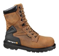 Giving you superior protection and support through tough work, Carhartt Bison Brown Waterproof Steel Toe Work Boots for Men are built to work hard. Rugged, oil-tanned leather uppers surround Storm Defender breathable/waterproof technology inside to keep feet protected, dry, and comfortable on the farm or the worksite. Meeting or exceeding ASTM 2413-17 standards against impact and compression hazards, the boot's steel toes offer peace of mind in challenging work conditions. Under your feet, polyu Mens Rugged, Steel Toe Work Boots, Men Carhartt, Work Boots Men, Safety Boots, Work Boot, Carhartt Mens, Work Boots, Brown Boots