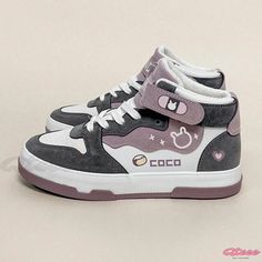 Qteee - Premium Cartoon Colorblock Plush High Top Sneakers Casual Low-top Sneakers With Letter Print, Casual Low-top Letter Print Sneakers, Casual Lace-up Sneakers With Letter Print, Casual Sneakers With Letter Print And Round Toe, Casual High-top Sneakers With Letter Print, Sporty Lace-up Skate Shoes With Letter Print, Casual Gray Skate Shoes With Round Toe, Trendy High-top Skate Shoes For Sports, Casual Skate Shoes With Letter Print For Streetwear