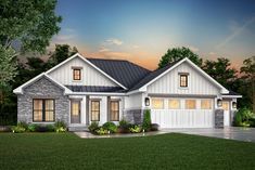 this is a computer rendering of the front elevation of these house plans, which are available for purchase