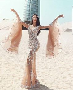 Champagne Evening Dress, Mermaid Sweetheart, Evening Dresses With Sleeves, Lace Prom Dress, Foto Poses, Elegante Casual, Dresses Elegant, Mermaid Evening Dresses, Dream Wedding Dresses