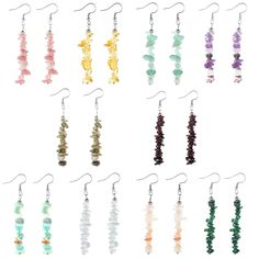 PRICES MAY VARY. Healing Crystal Stone Chip Earrings Set -One order including 10pairs crystal chip chakra stone earrings. such as :amethyst earrings,aventurine earrings, rose quartz earrings,malachite earrings etc.10 chakra bracelet give a different experience, the exquisite chip bead earrings helps relax the mind and brings healthy, positive healing energy to your life, make you will look very different. Quality Materials - These healing crystal chip earrings are made of stone beads and alloy h Bead Chips Jewelry, Beaded Earrings Easy, Chip Bead Jewelry, Aventurine Earrings, Chakra Earrings, Rock Earrings, Chip Earrings, Diy Earrings Easy, Malachite Earrings