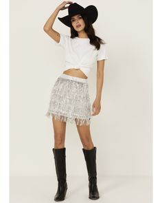 Fitted Mini Skirt With Rhinestone Fringe For Spring, Spring Mini Skirt With Rhinestone Fringe For Night Out, Spring Rhinestone Fringe Mini Skirt For Night Out, Sequin Fringe Skirt, Dan Post Boots Woman, Justin Boots Men, Justin Boots Womens, Boys Cowboy Boots, Kids Cowboy Boots