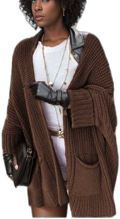 Oversized Brown Sweater For Winter, Oversized Brown Winter Sweater, Brown Winter Sweater With Pockets, Cozy Thick Outerwear For Fall, Brown Soft Knit Sweater Coat For Winter, Warm Acrylic Cardigan For Fall, Brown Winter Cardigan With Pockets, Oversized Acrylic Cardigan For Cold Weather, Warm Brown Cardigan For Fall